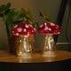 image 3 of Pair of 16cm Battery Light up Christmas Mushroom Decoration with Warm White LEDs