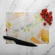 image 2 of London Roof Tops Orange Glass Chopping Board | Multi