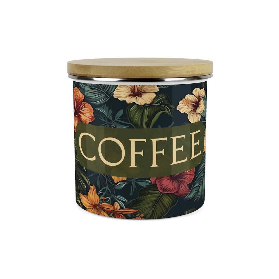 image 1 of Dark Hibiscus Large Coffee Canister