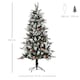 image 5 of HOMCOM 5FT Artificial Snow Dipped Christmas Tree mas Pencil Tree Holiday Home Party Decoration with Foldable Feet Red Berries White Pinecones, Green