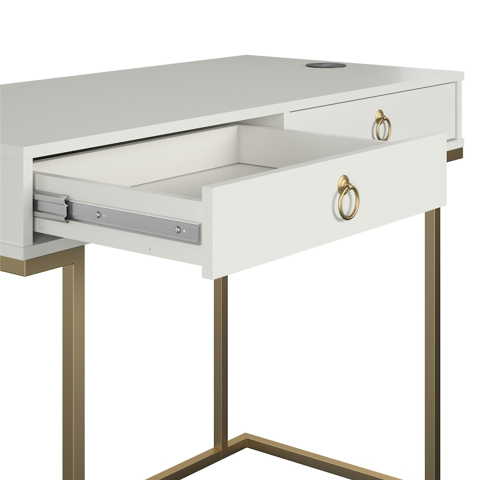 image 1 of Camila Writing Desk Graphite Grey / Golden