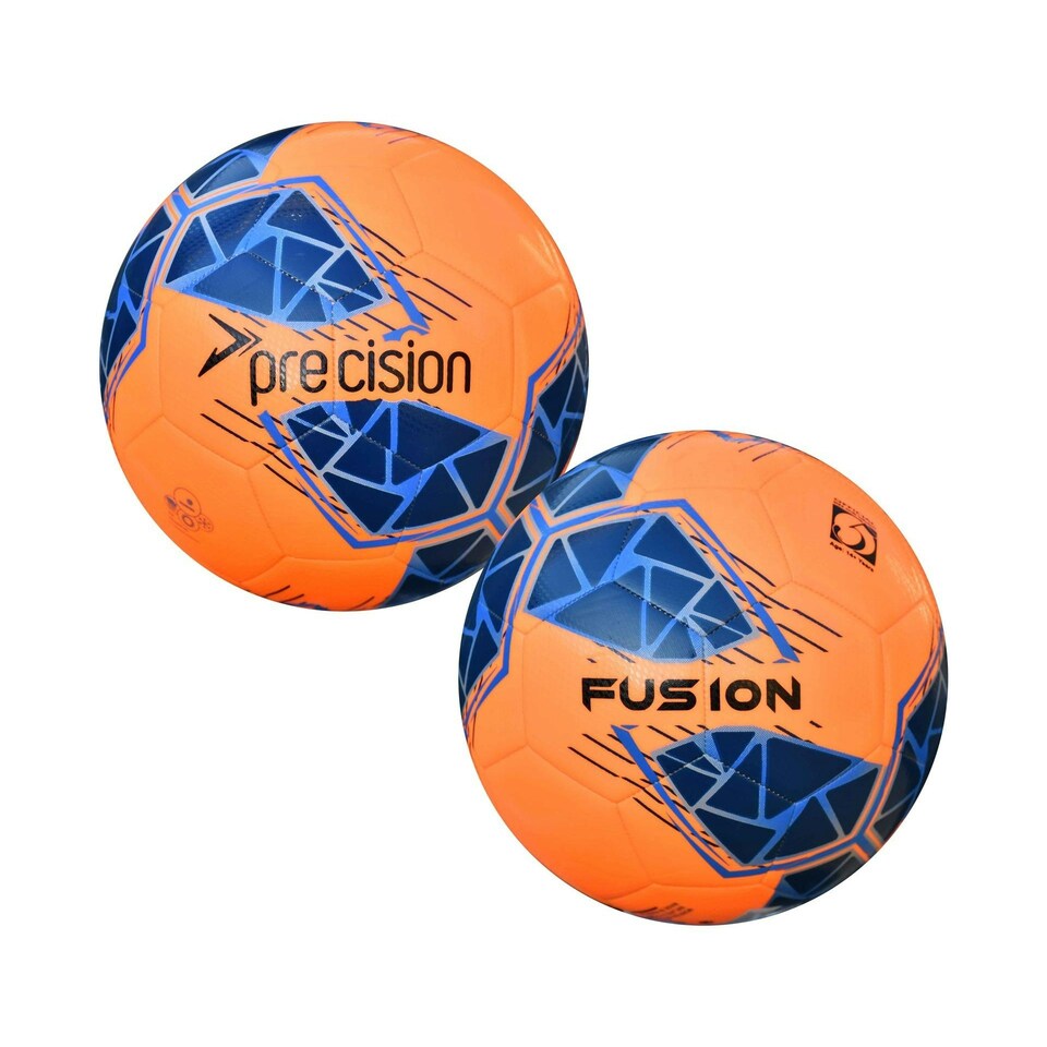 Precision Fusion FIFA Basic Training Ball - Fluorescent Orange/Blue/Royal Blue/Grey - 3