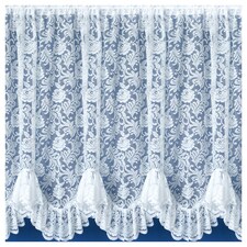 Kew White Flounce 300 x 106 cm Heavy Weight Traditional Flounce Pre Cut Net Panel