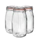image 1 of Argon Tableware Glass Storage Jars - 1.5 Litre - Set of 3 - 4 Colour Seals Airtight Kitchen Storage Container Preserving Jar