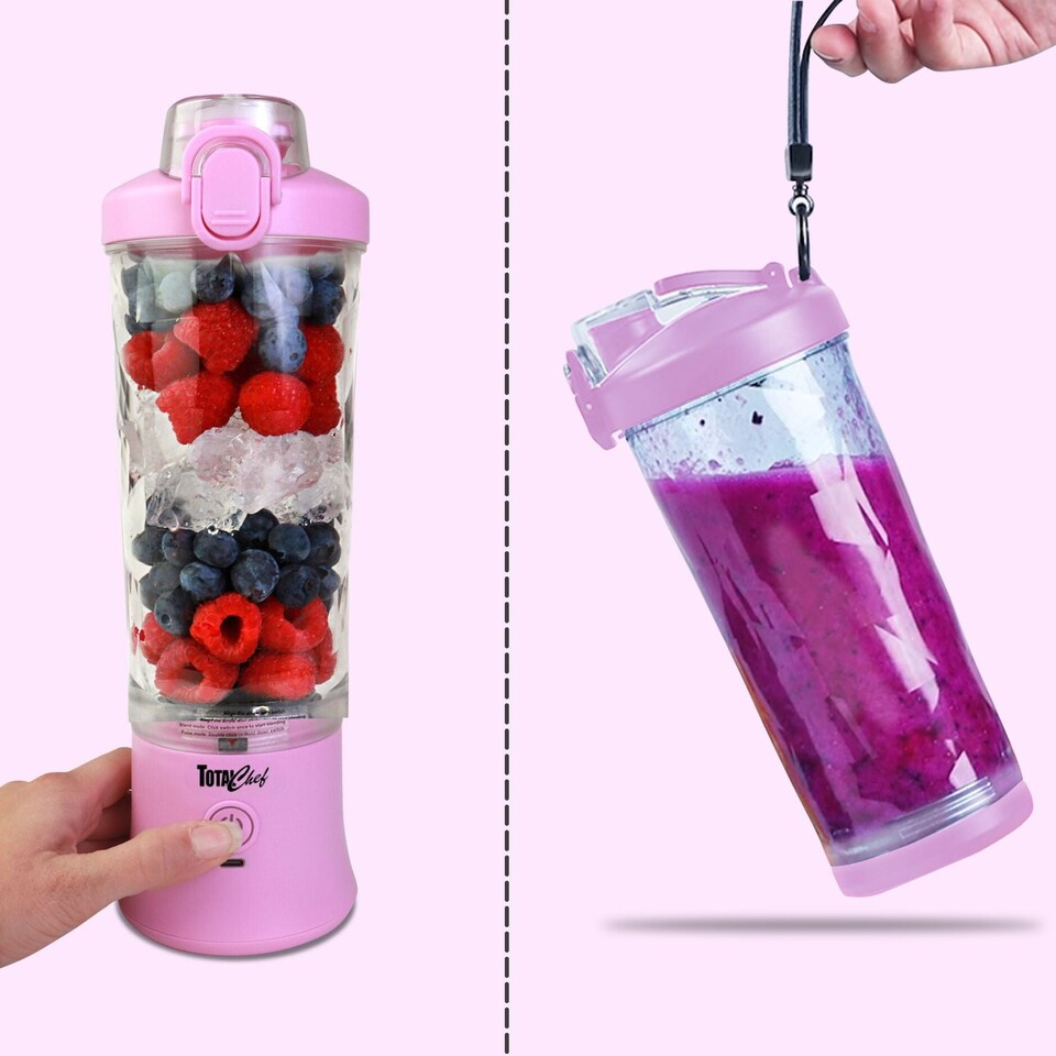 image 1 of Total Chef Cordless Portable Blender 600ml, USB Rechargeable, Lilac