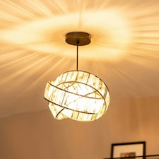 ValueLights Hudson Easy Fit Tortoise Shell Acrylic Jewel Twist Ring Ceiling Light Shade - Bulb Included Multi