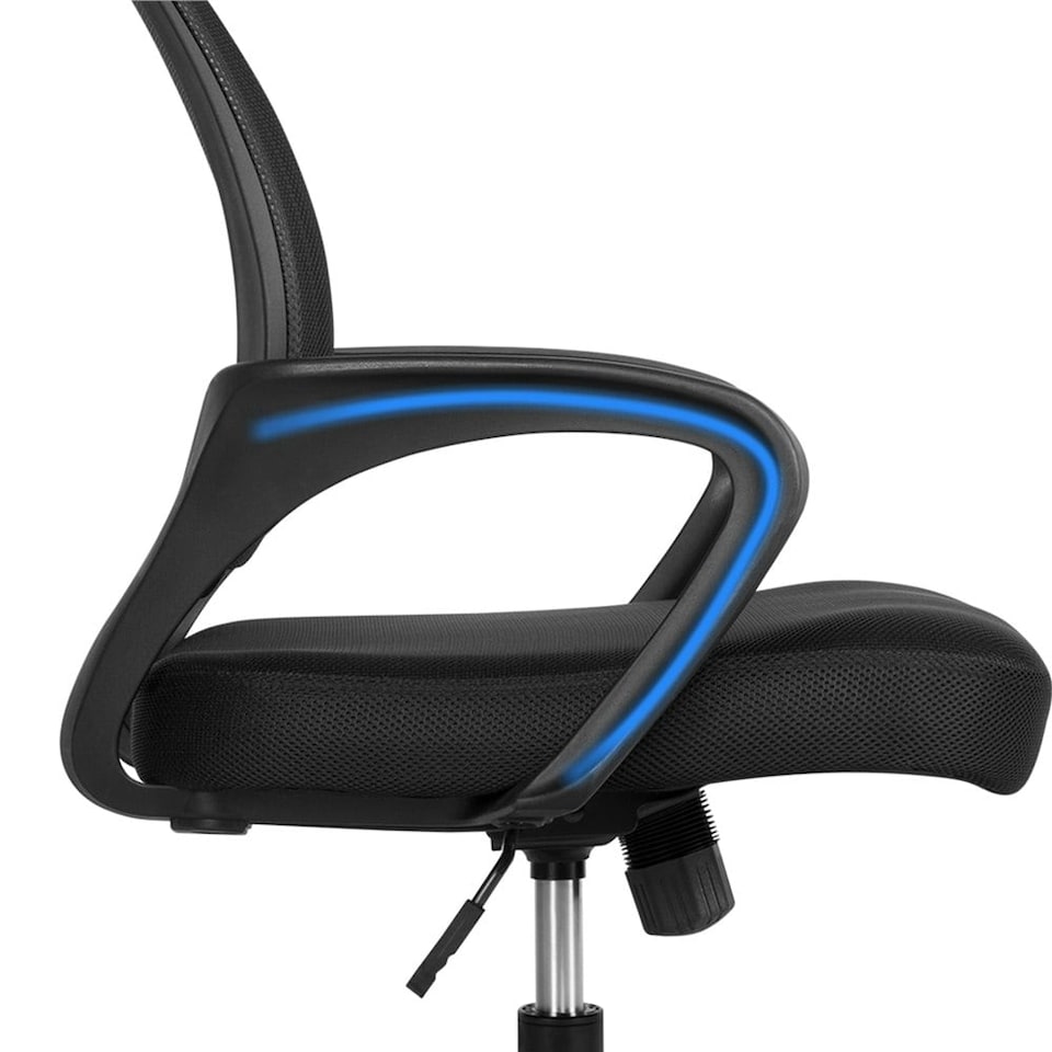 image 1 of Yaheetech Set of 2 Adjustable Computer Chair w/ Lumbar Support Black | Black
