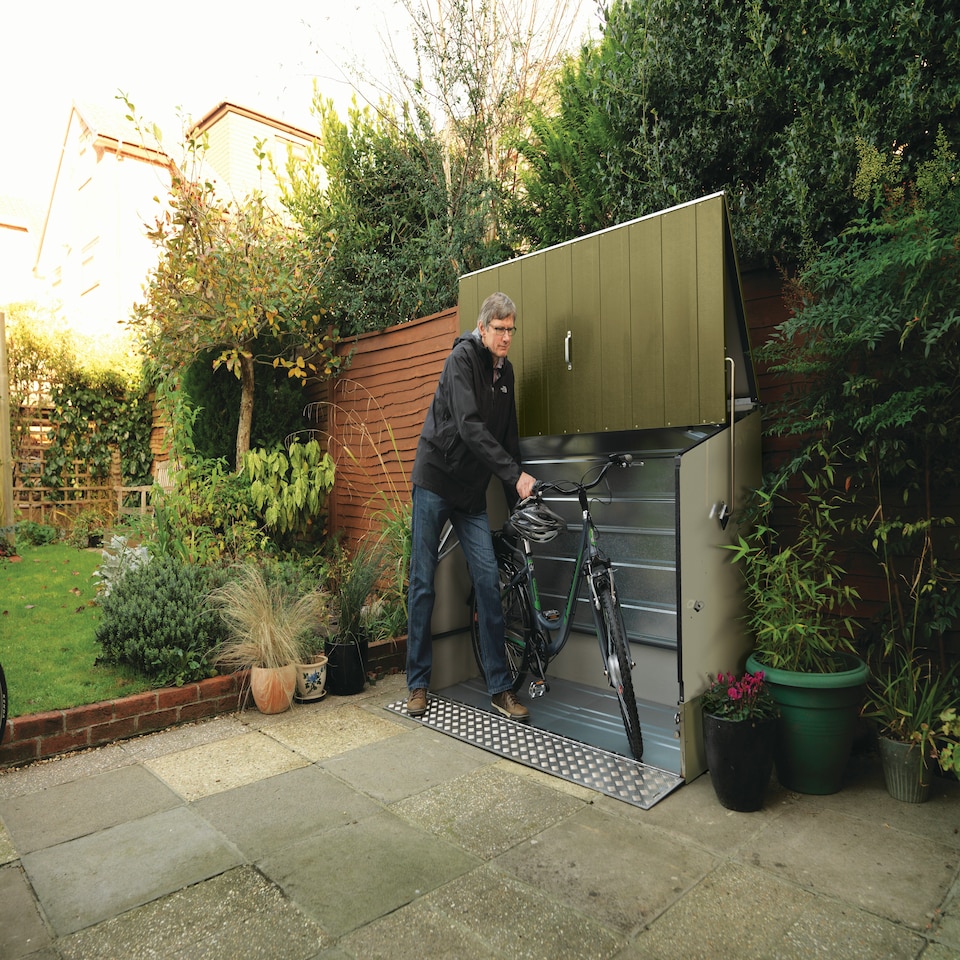 image 1 of Trimetals ProtectaCycle Secure Bike Store with Ramp – Police Approved - Fits up to 3 Adult Bikes Grey