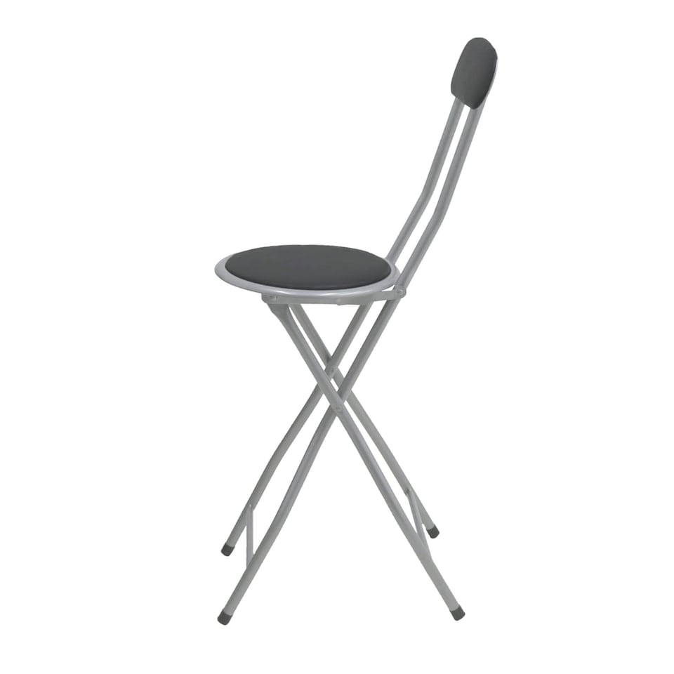 image 1 of Black Padded Folding High Chair Breakfast Kitchen Bar Stool Seat | Black