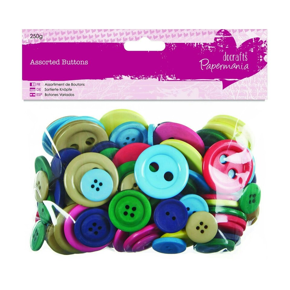 Assorted Buttons (250g) - Brights