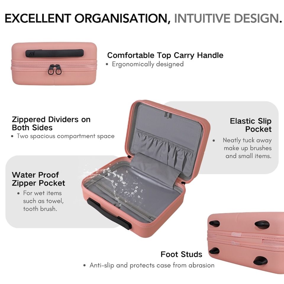 image 1 of Premium Vanity Travel Case 100% Makrolon PC with Waterproof Pocket