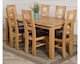 image 2 of Oslo 180 x 90 cm Large Oak Dining Table and 6 Yale Chairs | Brown | Brown