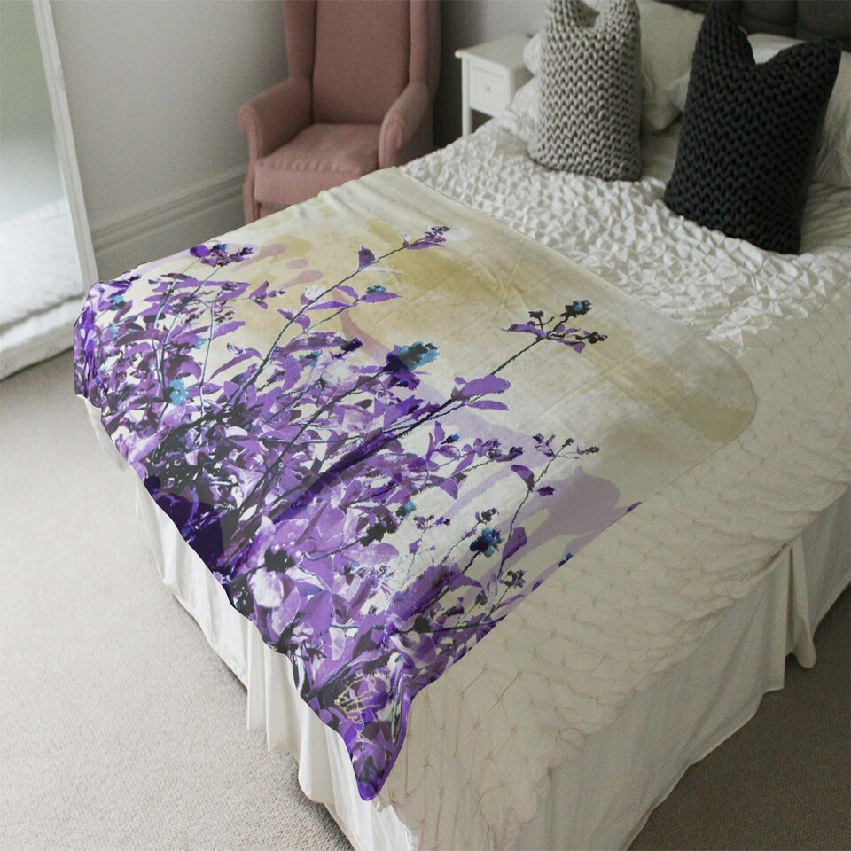 image 1 of Purple Flowers (Blanket)