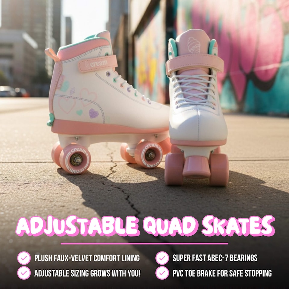 image 1 of CREAM Scoop Quad Roller Skates, Adjustable