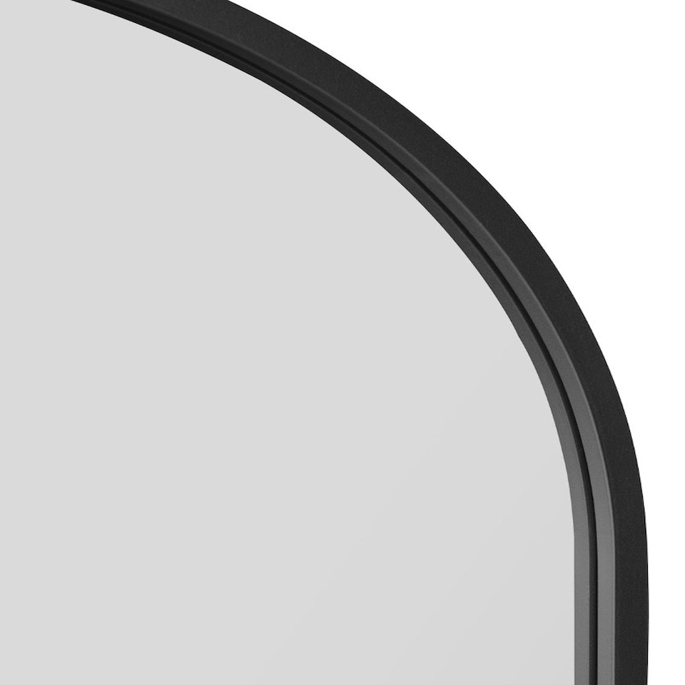 image 1 of The Arcus - Black Framed Arched Leaner/Wall Mirror 55" X 27.5" (140CM X 70CM) | Black