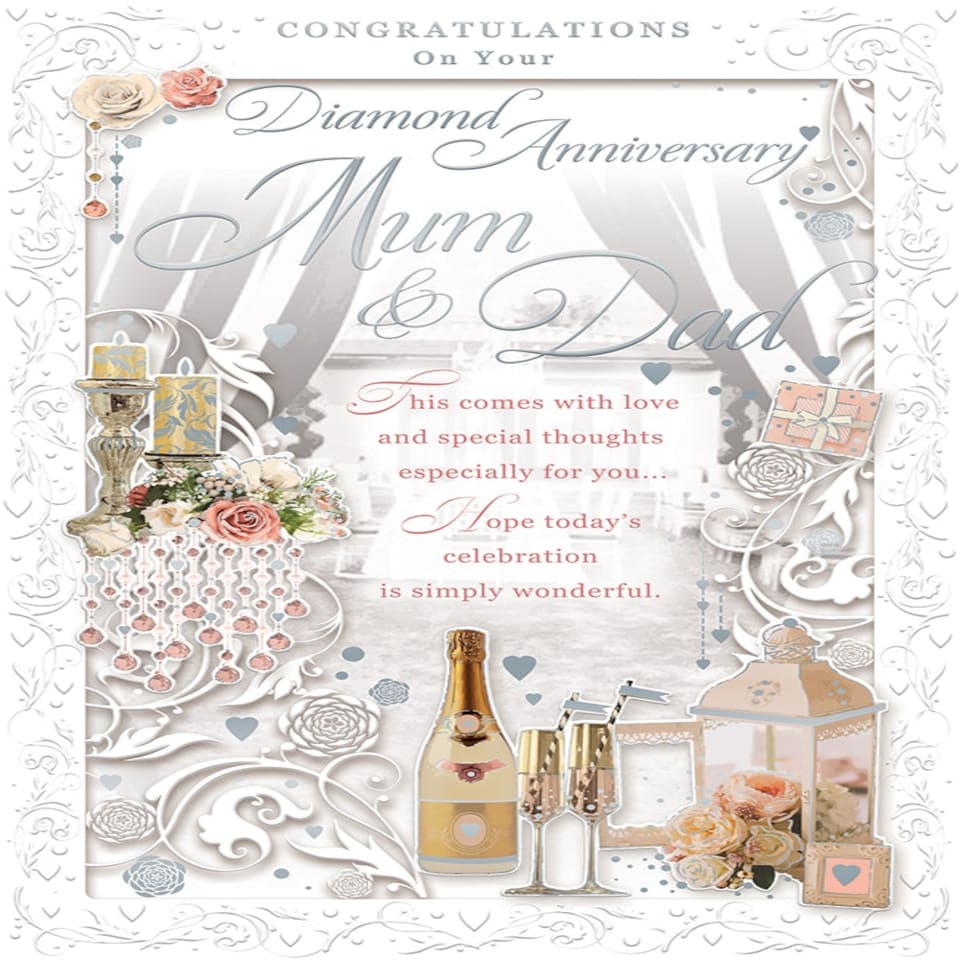 image 1 of Congratulations On Your Diamond Anniversary Mum & Dad Opacity Card