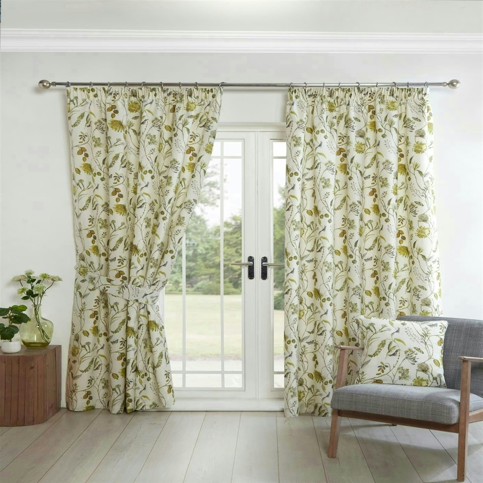 image 1 of Grove Curtains - Green - 168cm x 183cm