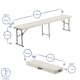 image 4 of Harbour Housewares Folding Camping Picnic Table & Bench Set - 180cm (6ft) - White | White | White