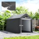 image 3 of Outsunny 2.1 x 3.6 (m) Garden Storage Tent, Portable Shed with Heavy Duty Galvanised Steel Frame, Ventilation Window, Rollup Zipper Door, for Bike, Motorbike, Garden Tools, Dark Grey | Grey | Dark Grey | 1