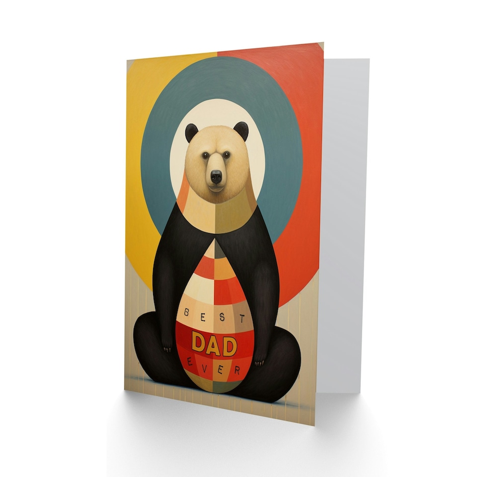 image 1 of Fathers Day Grizzly Bullseye Best Ever Bear Dad Card