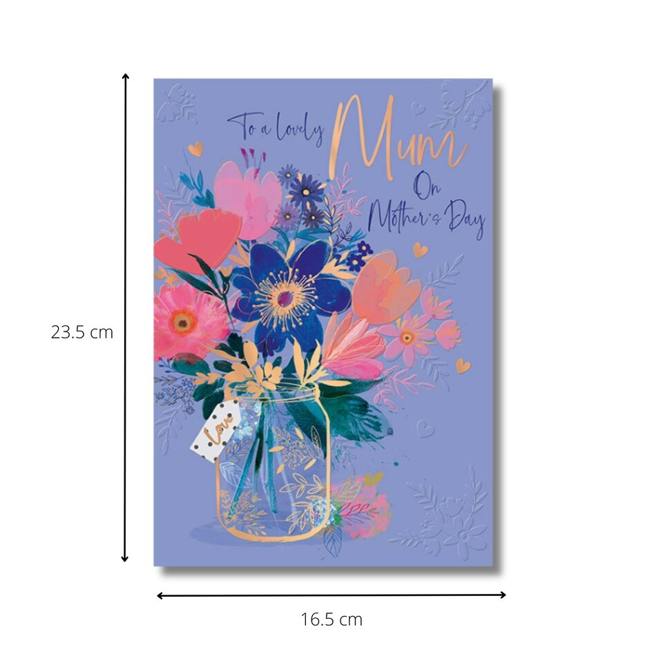 image 1 of Words 'n' Wishes Mother's Day Card for a Lovely Mum on Mother's Day, 23.5 x 16.5 cm,