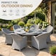 image 2 of Sorrento 6-Seater Rattan Dining Set, Round Garden Table with Chairs, Outdoor Patio Furniture Set