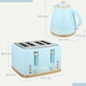 image 7 of HOMCOM Kettle and Toaster Set 1.7L Kettle & 4 Slice Toaster Light, Blue
