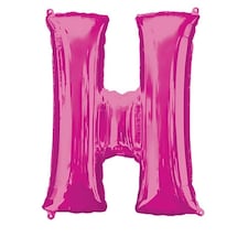 Pink Letter H Air Fill Foil Balloon 40cm / 16 in