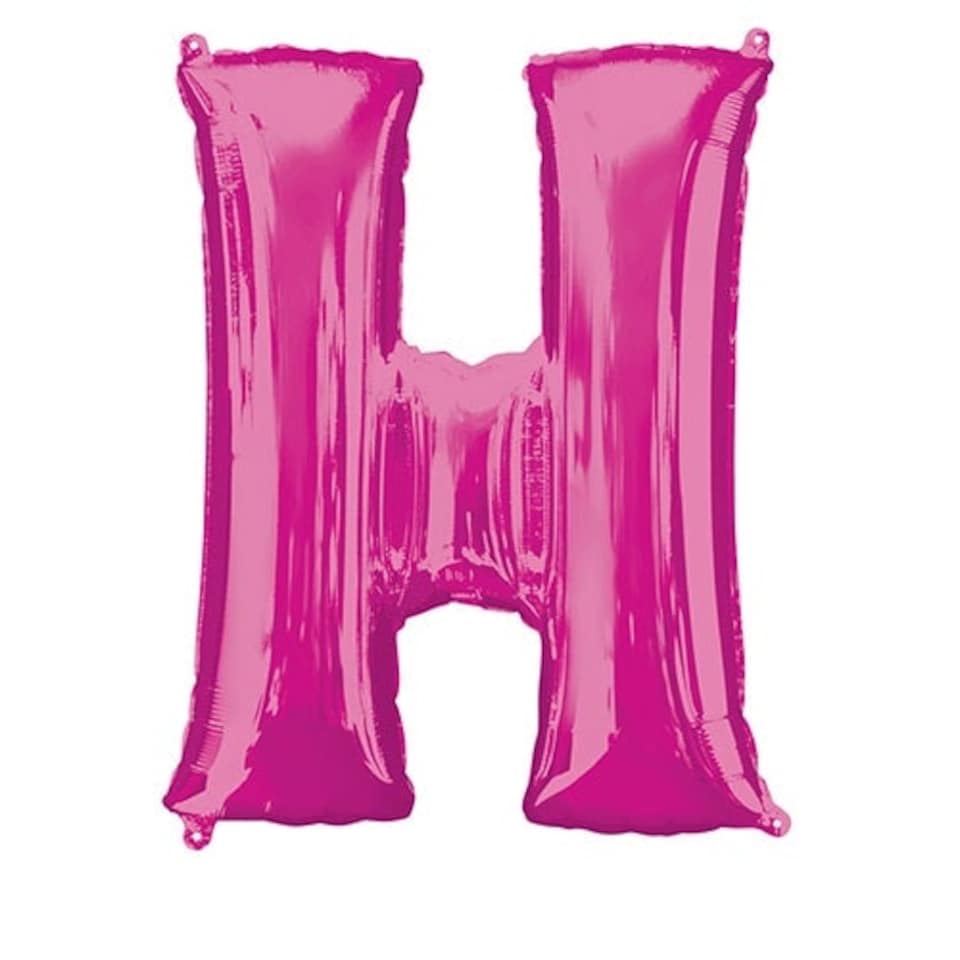 Pink Letter H Air Fill Foil Balloon 40cm / 16 in