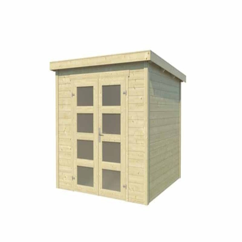 image 1 of Zambezi 5-Log Cabin, Wooden Garden Room, Timber Summerhouse, Home Office - L270 x W324.8 x H210.9 cm Brown
