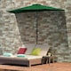 image 2 of Outsunny 3(m) Half Round Parasol Garden Sun Umbrella with Crank Green