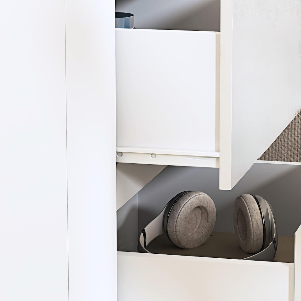 image 1 of Ardenza White High Gloss 2 Drawer Bedside Cabinet Bedroom Storage Unit