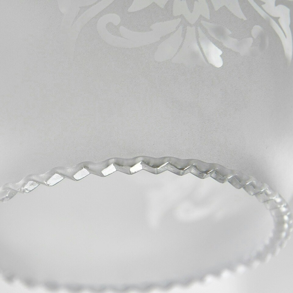 image 1 of ValueLights 3 Pack Decoratively Etched Pattern Frosted White Glass Replacement Shades