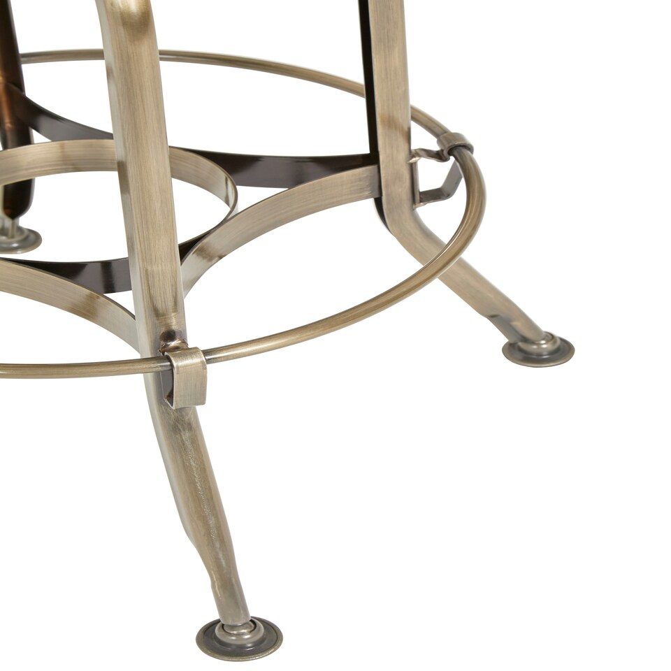 image 1 of Gator Ash Wood Seat Metallic Stool Gold