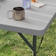 image 9 of Outsunny 3ft Folding Camping Table, Heavy Duty Picnic Table with 2 Adjustable Height for Indoor Outdoor Garden, Party, BBQ, Dark Grey | Grey | Dark Grey | 86L x 86W x 74Hcm