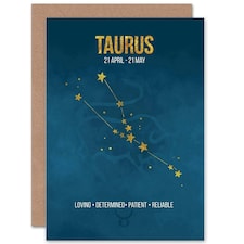 Taurus Star Sign Astrology Zodiac Birthday Greeting Card