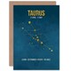 image 1 of Taurus Star Sign Astrology Zodiac Birthday Greeting Card