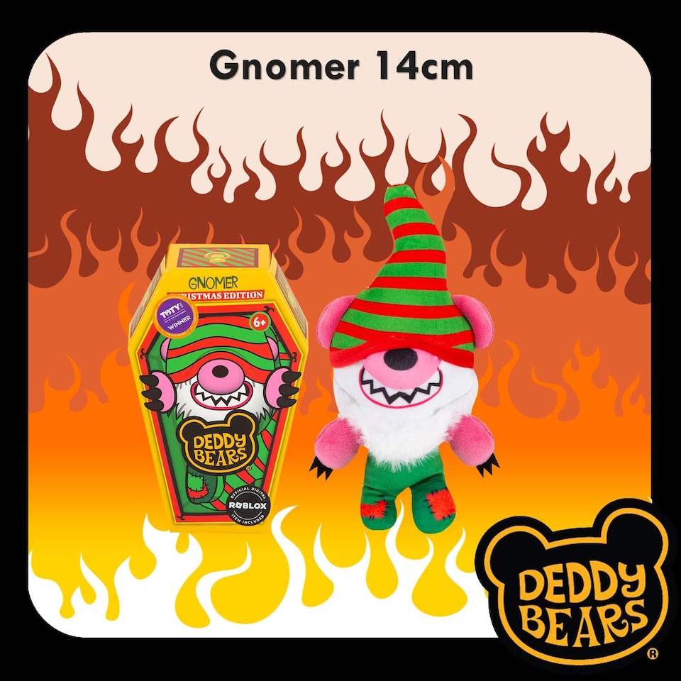 image 1 of PMS Deddy Bears Gnomer Plush Toy 14 x 15 x 8 cm in Coffin Box, Green