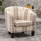 image 3 of Medford Chequered Fabric Tub Chair - Beige