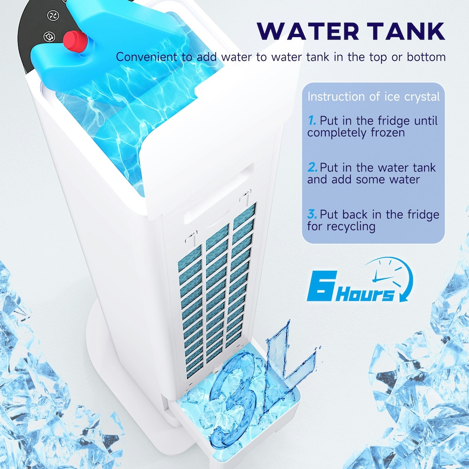 image 1 of HOMCOM Bladeless Air Cooler, Evaporative Oscillating Tower Fan Humidifier Unit