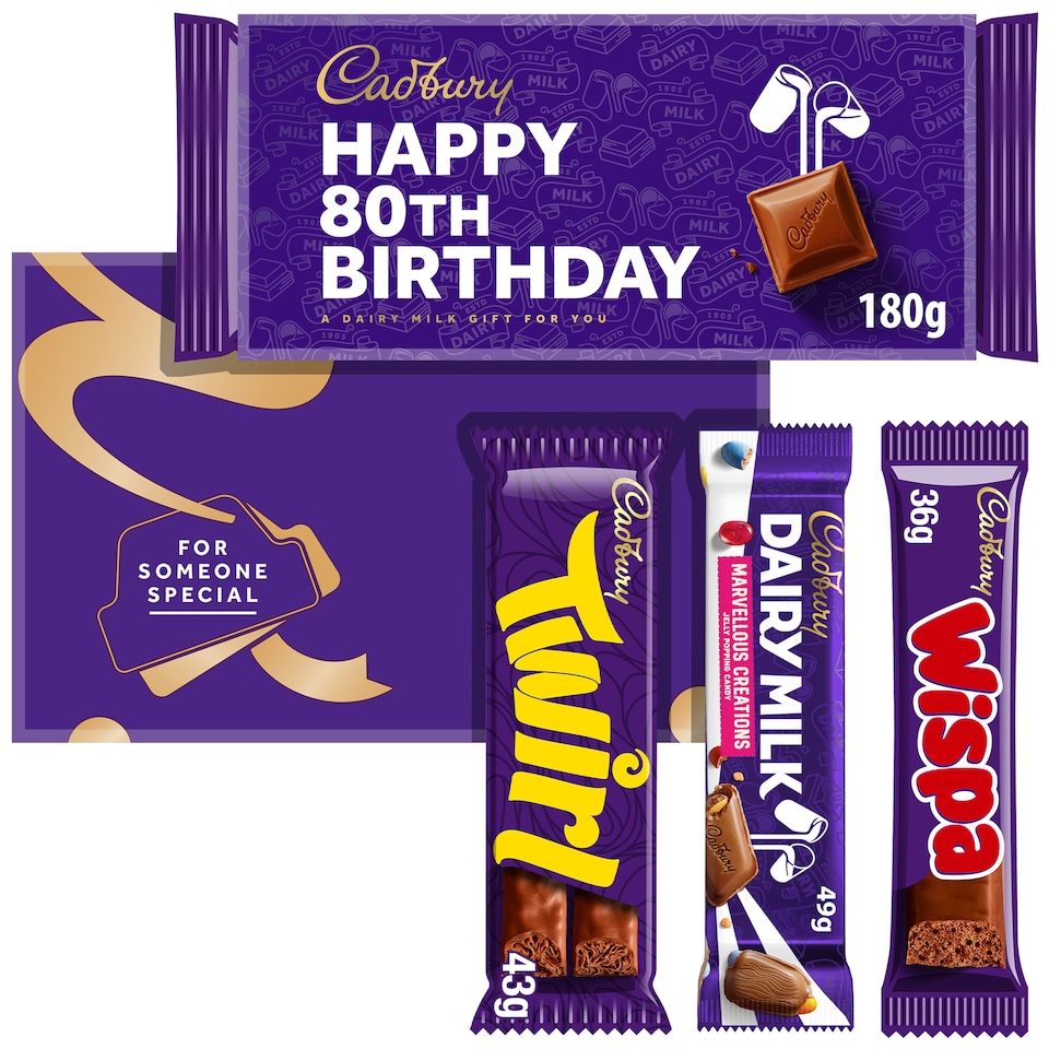 image 1 of Cadbury Happy 80th Birthday Letterbox Chocolate Gift
