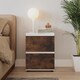 image 2 of URBNLIVING 2 Drawer Bedside Cabinet Handle Free Nightstand | Multi | White Carcass + Rustic Brown Drawers | 1