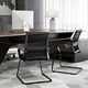 image 4 of COSTWAY Meeting Office Chairs Mid-Back Reception Chair Black