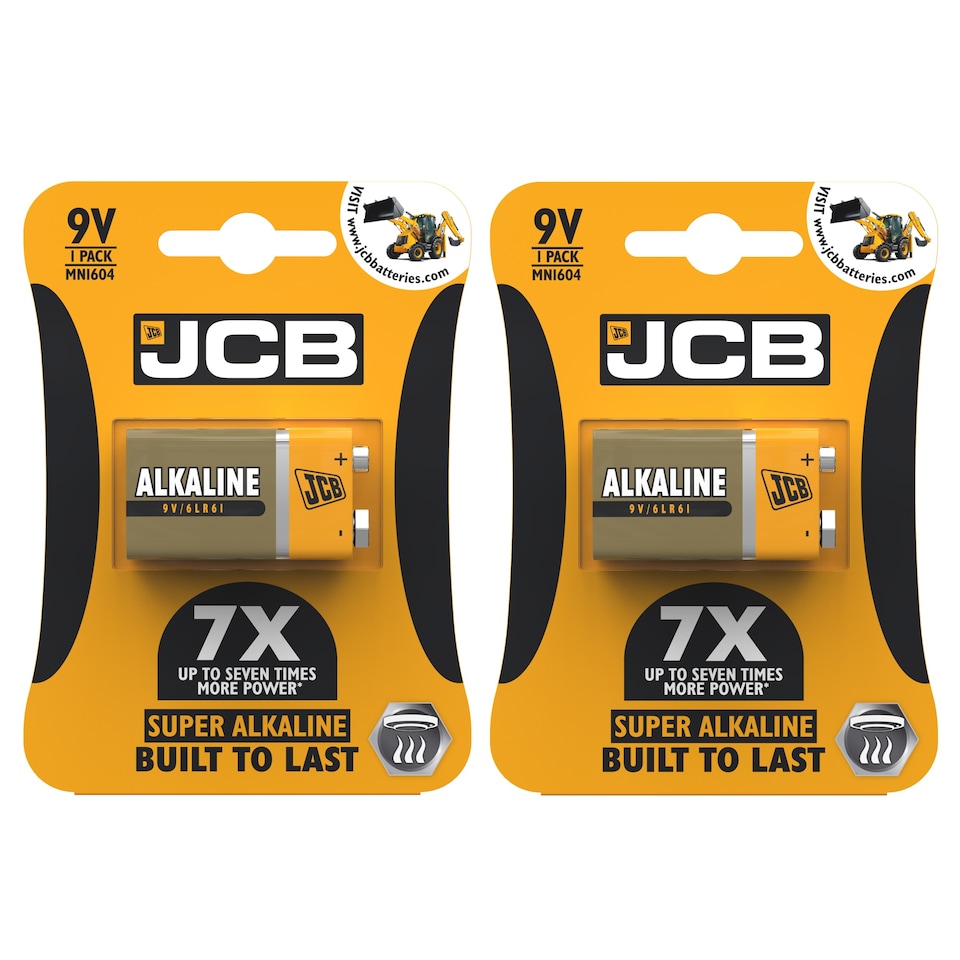 JCB 9V Super Alkaline Battery - Pack of 1 | Multi | 9V | 2