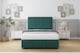 image 2 of Sloomy Lancaster Emerald Plush Divan Bed Base 2 Drawers Left Side With 26 Inch Strutted Headboard & 12 Inch Matching Footboard | Green | Emerald | Single | 1