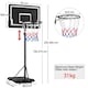 image 3 of Yaheetech PE Backboard Basketball Stand System w/ Wheels Black/White