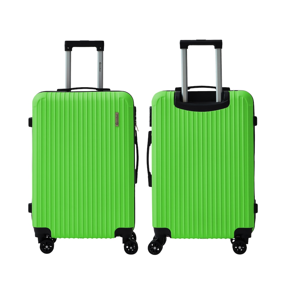 image 1 of Groundlevel Cosmic Hard Sheel 3 Piece Luggage Set 4 Wheel Spinners Travel Suitcases | Green | Green