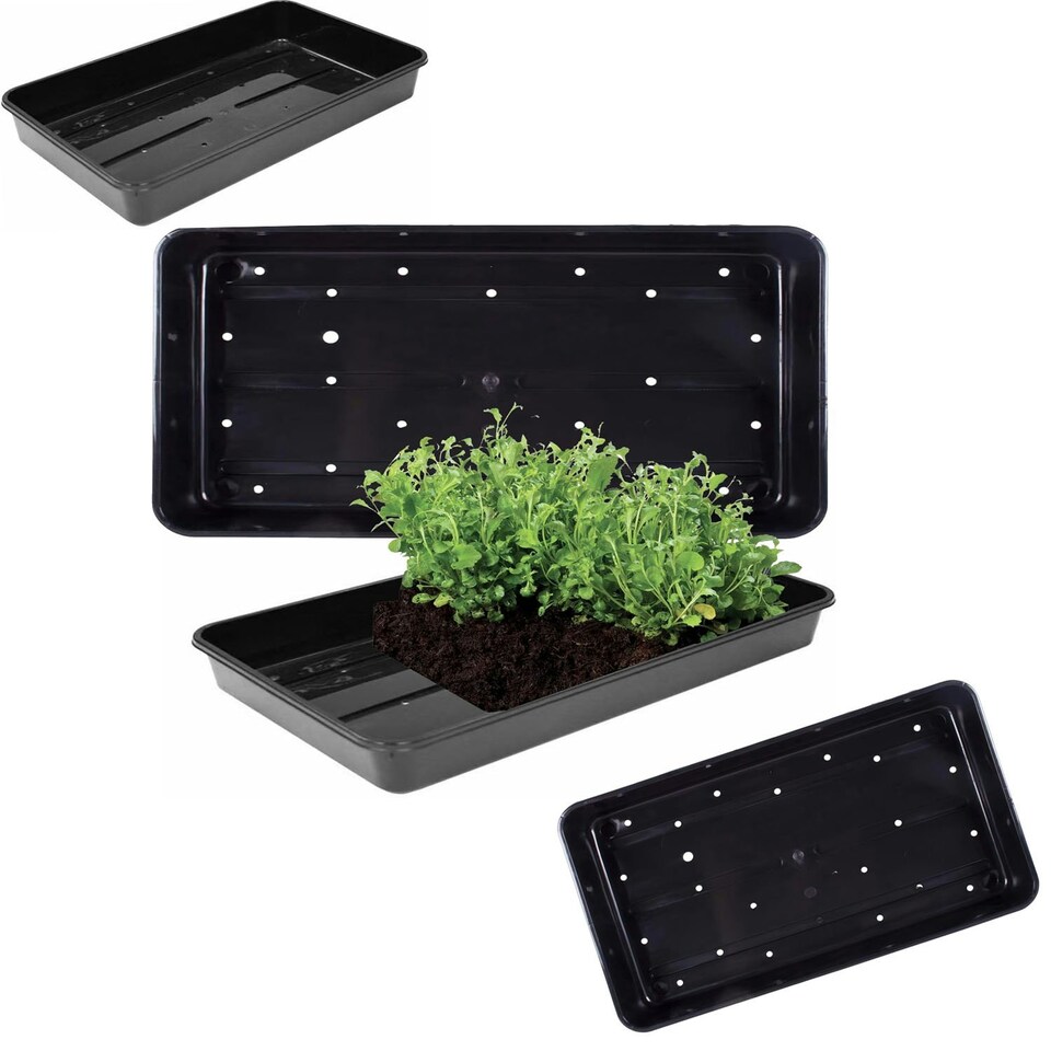 image 1 of 3 x Heavy Duty Seed Trays With Strong Rim For Extra Rigidity Seedling
