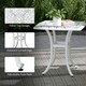 image 5 of Outsunny Cast Aluminium Bistro Table with Umbrella Hole, Bronze Tone 