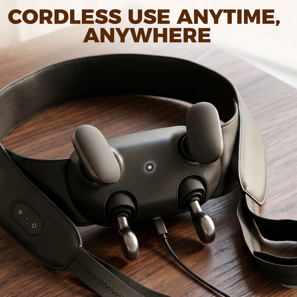 image 1 of HOMCOM Cordless Neck Massager with Heat, 4D Shiatsu Shoulder Massager